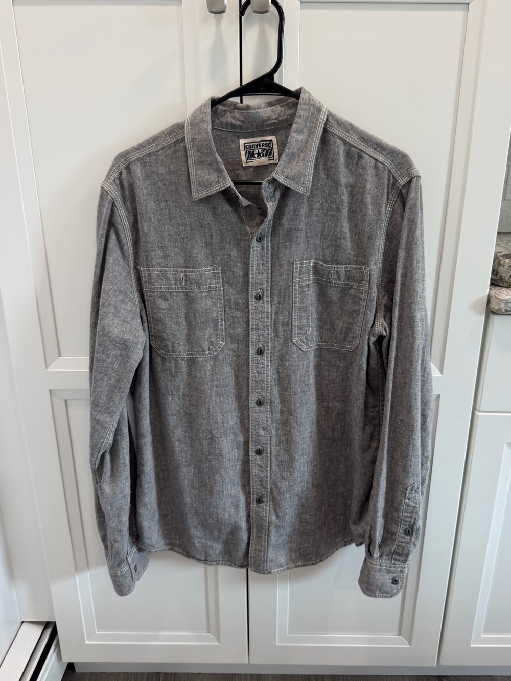 Converse Men's Grey button up Shirt
